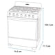 thumbnail image 5 of Estufa de Piso MABE 76 cm 30 pulgadas Plata Mercury EM7622BAPS2, 5 of 5