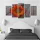 thumbnail image 3 of Juego de Cuadros Decorativos, Girasol Rojo sobre Madera Rústica, Estilo Campestre y Cálido, 5 Piezas, Ideal para Cabañas y Cocinas, 150x80cm, 3 of 5