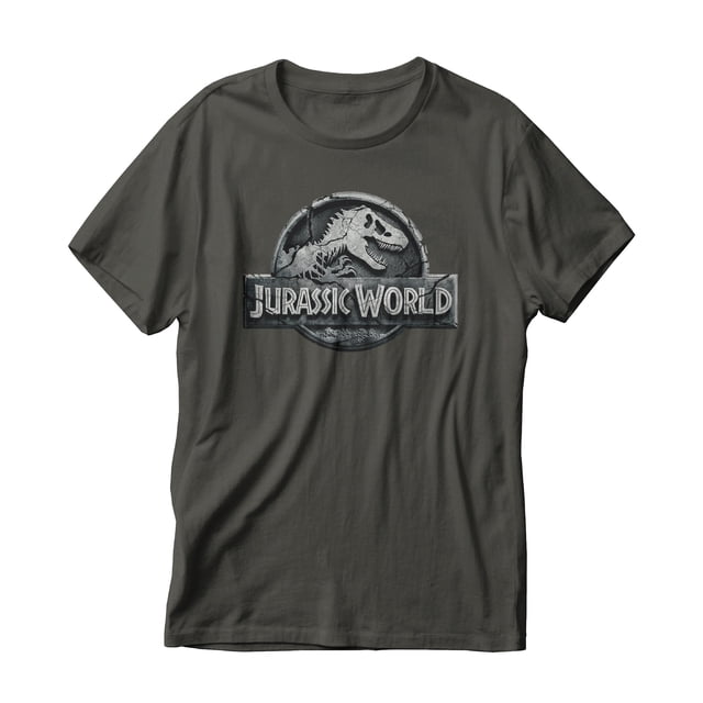 Playera Jurassic World para Hombre, Cuello Redondo Manga Corta Gris Talla M