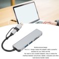 thumbnail image 3 of 5 EN 1 USB TUPO C HUB, Lector de Tarjetas de Memoria 5Gbps 3 USB3.0 Puertos de Datos Lector de Tarjetas de Almacenamiento Lector USB Multiport para Teléfonos, 3 of 7