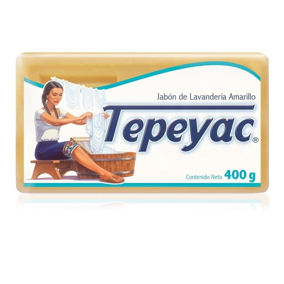 Jabón de lavandería Tepeyac en barra amarillo 400 g