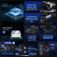 thumbnail image 3 of Computadora Escritorio Completa Xtreme PC Gaming Intel Core i7 12700 16GB SSD 500GB Monitor 27 75Hz WIFI Black  juegos casuales, trabajo y estudio, 3 of 6