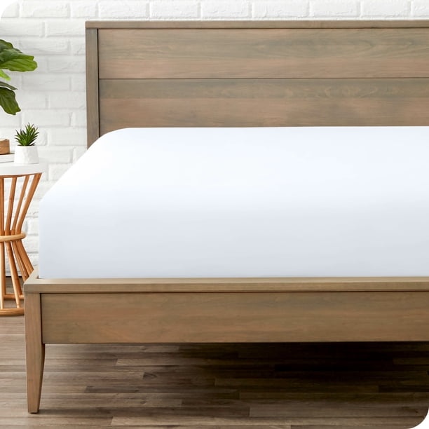 Sábana ajustable de Lujo Bare Home colección 1800 Tamaño Twin-XL Color blanco