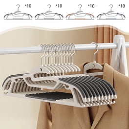 Perchas antideslizantes de plástico en pack de 10 | Hombros sin corredera, organización de armarios que ahorran espacio | Multicolor gris negro naranja azul marino | Gancho pequeño impermeable