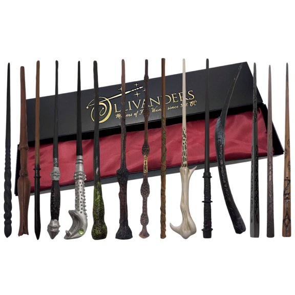 Varita Magica para Magos Harry Potter de Resina Con Nucleo Metálico Sólido de Metal Con Caja Ollivanders Dumbledore Hermione Sauco Cosplay Disfraz Accesorio Modelo a Escoger