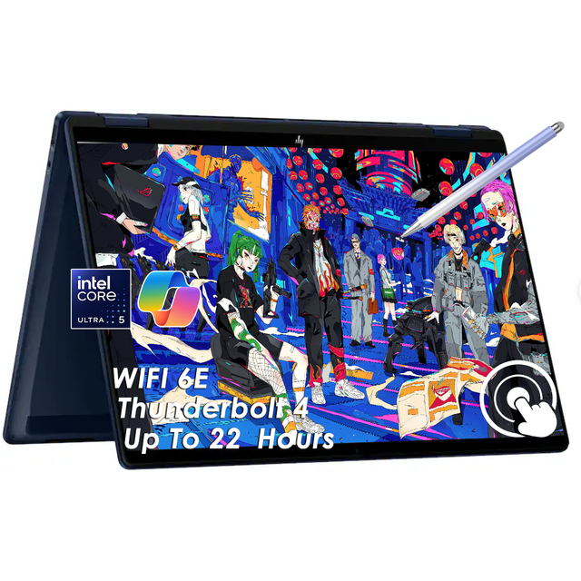 HP OmniBook X Flip 14 2-in-1 Laptop, Copilot+ PC Ultra 5 226V (40 NPU TOPS), Pantalla Táctil 2K de 14" 400 nits, 16GB LPDDR5X, 512GB PCIe SSD, hasta 22.75Hr Batería, Thunderbolt 4, Wi-Fi 6E, Win 11