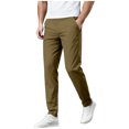 thumbnail image 1 of Amzcrzy Pantalones Clásicos Hombre Color Liso Cintura Elástica Cómodos Transpirables Elásticos Moda Informal Senderismo Pescar Correr Ejercicio Bolsillos Tallas S-3XL Marrón, 1 of 8