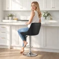 thumbnail image 3 of Silla de Bar para Barra de Cocina con Respaldo y Reposapies de Altura Ajustable Banco Giratorio para Bar con Asiento Acolchado Diseño Elegante Negro, 3 of 7