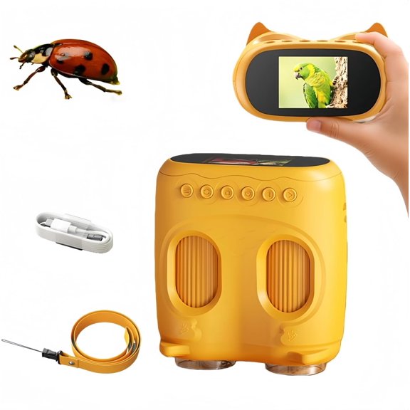 Microscopio Digital de Mano con Zoom 1000x y Pantalla IPS 2.0, Telescopio de Bolsillo 2 en 1 para Niños