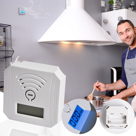 Detector de monóxido de carbono para interiores del hogar. Detector de CO para intoxicación por monóxido de carbono.