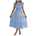 thumbnail image 3 of TaTaai Women‘s Sleeveless Shift Dress, Tank Top Style Round Neck Midi, Solid Color Casual Summer Dress, Loose Fit Day to Day Dress Gift, 3 of 8