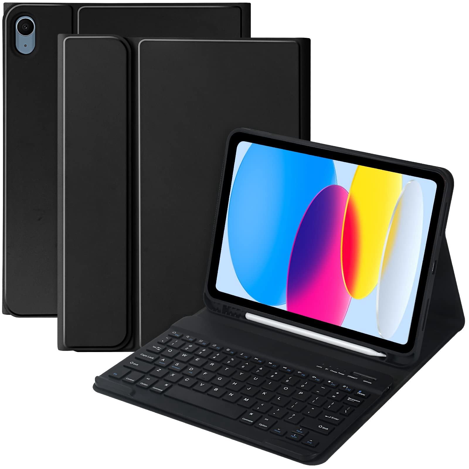 Funda con teclado MMK para iPad 11.ª y 10.ª generación con Bluetooth, color negro