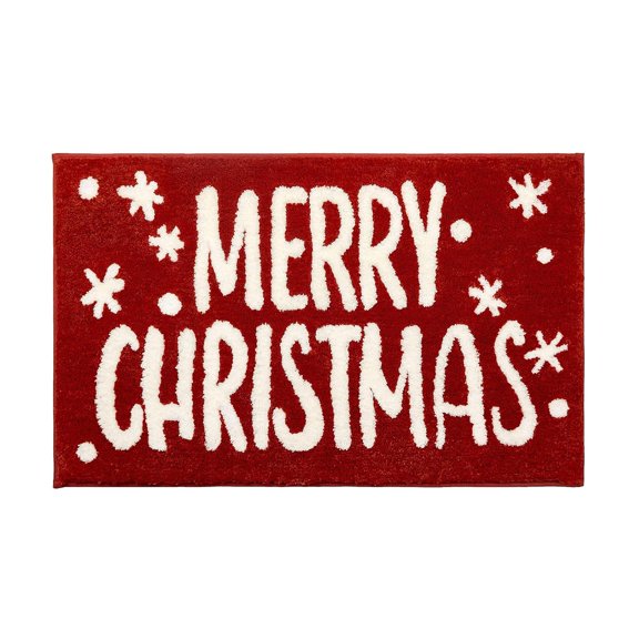 Tapetes de bienvenida para puerta, tapete antideslizante lavable a mano para decoración navideña, tapete para puerta de entrada de Navidad para sala d