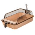 thumbnail image 1 of Caja de arena para gatos, bandeja de arena abierta, caja de arena para gatos de PP de lado alto, inodoro fácil de limpiar, bandeja Marrón, 1 of 9