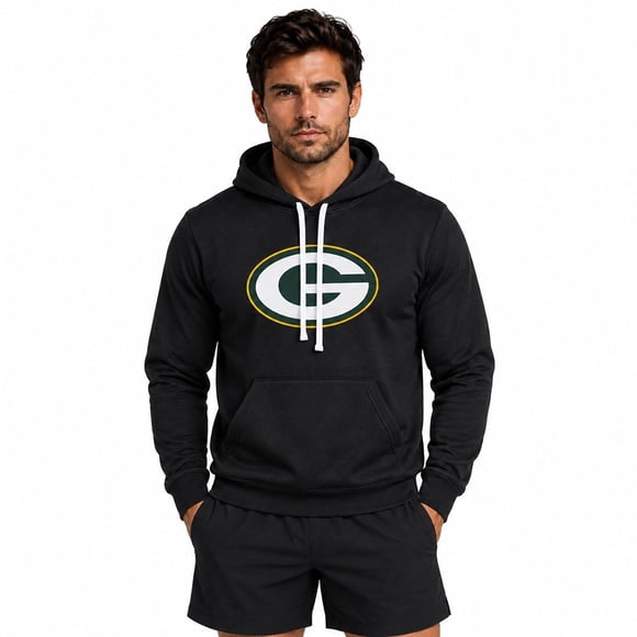 NFL Sudadera Hoodie Green Bay Packers Negro para Hombre