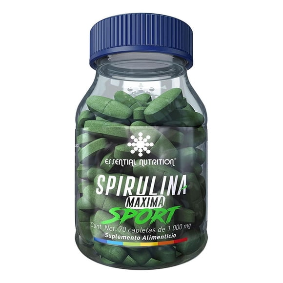 Suplemento alimenticio Essential Nutrition Alga Spirulina Máxima Sport 70 capletas de 1000 mg