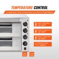 thumbnail image 4 of VEVOR Horno de pizza comercial de encimera, 14" de doble piso, horno de pizza electrico de acero inoxidable con piedra y mango, máquina para hacer pizza multiusos para interiores para restaurantes, 4 of 9
