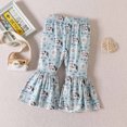 thumbnail image 4 of Conjunto De Algodón Con Cuello Redondo Para Niñas Pequeñas, Ropa De Manga Corta, Pantalones Informales Con Estampado De Vaca, Conjunto De Pantalones Acampanados Odeerbi LM103-7319, 4 of 9