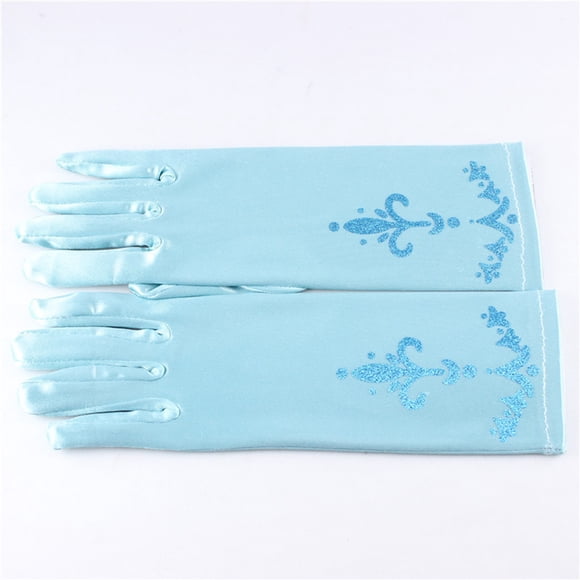 Guantes de princesa para niñas pequeñas Guantes de tela satinada Accesorios para disfraces de princesas
