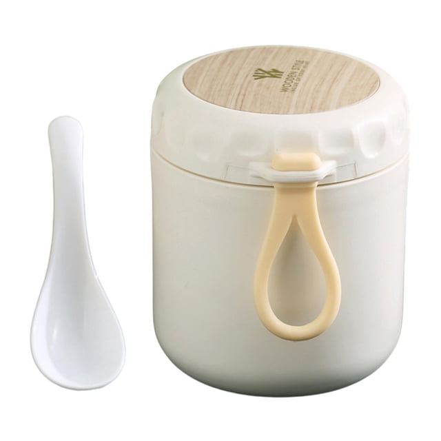 Recipiente térmico para sopa, recipiente para comida, recipiente térmico para adultos y niños. Blanco