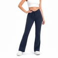 thumbnail image 3 of TaTaai Women's Flared Yoga Pants High Waist Drawstring Wide Leg Long Pants Non See Through Athletic Casual Lounge Bottoms Tummy Control Gift, 3 of 8