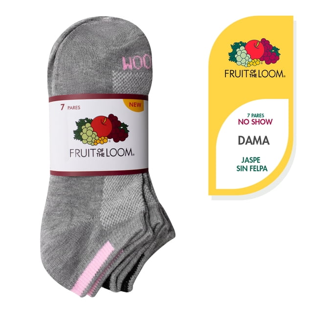 Tin Corto Fruit Of The Loom para Mujer, Jaspe Sin Felpa Unitalla Paquete con 7 Pares