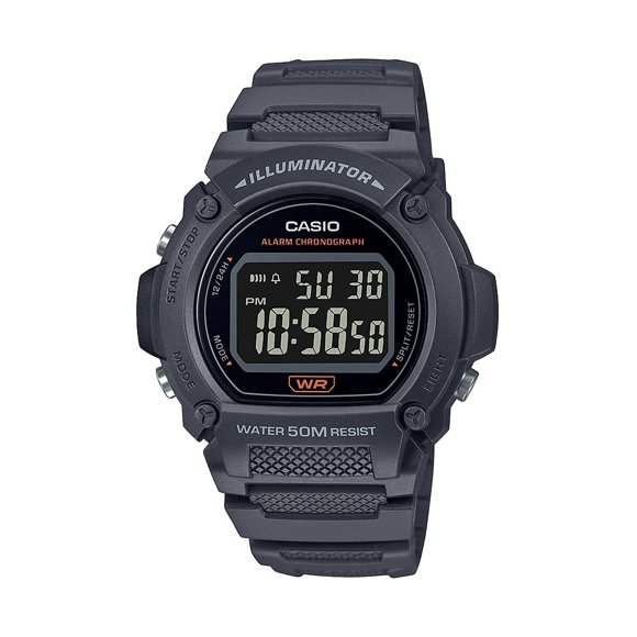 Reloj Casio Fitness de Cuarzo con Correa de Resina, Gris, 25.5 (Modelo: W-219H-8BVCF) Casio Casio