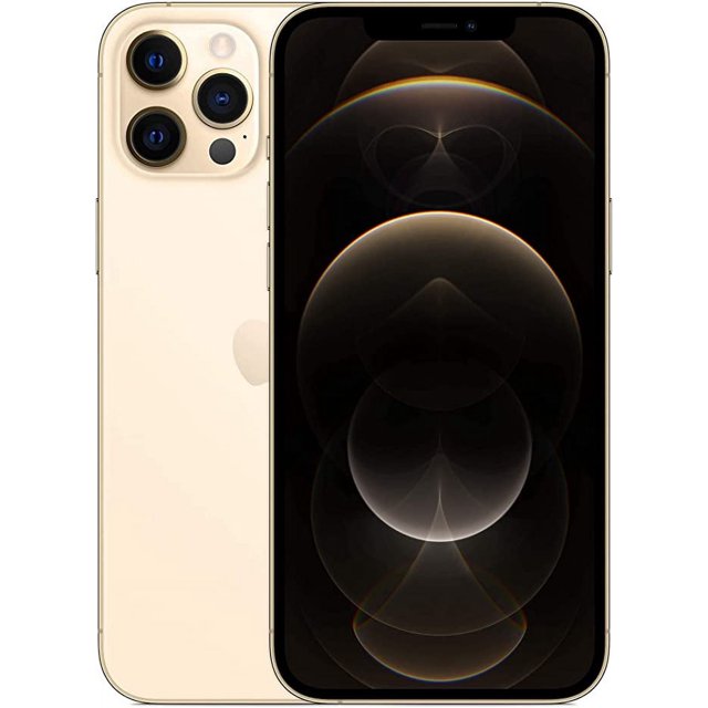apple iphone 12 pro max , reacondicionado, completamente desbloqueado, 256 gb dorado Vista frontal y trasera del iPhone 12 Pro Max en color oro; pantalla Super Retina con notch superior y bordes planos, módulo trasero cuadrado con triple lente y sensor LiDAR, botón lateral. Especificado con microrayones muy leves (visibles a 8–12 pulg.), batería ≥80% y desbloqueado. Suele usarse también como dispositivo secundario para fotografía móvil avanzada.