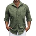 thumbnail image 2 of pstuiky camisas de manga larga para hombre, Cárdigan con capucha y manga larga para hombre, informal, de color liso, con bolsillos dobles y cremallera tops de invierno para hombre xl, 2 of 7