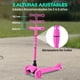 thumbnail image 3 of Hurtle Monopatin Scooter para Niños de 2 a 5 Años, 3 Ruedas con Luces LED, Mini Kickboard con Freno, Manillar Ajustable de 63 cm a 71 cm, Antideslizante, Patin del Diablo, Rosa, 3 of 7