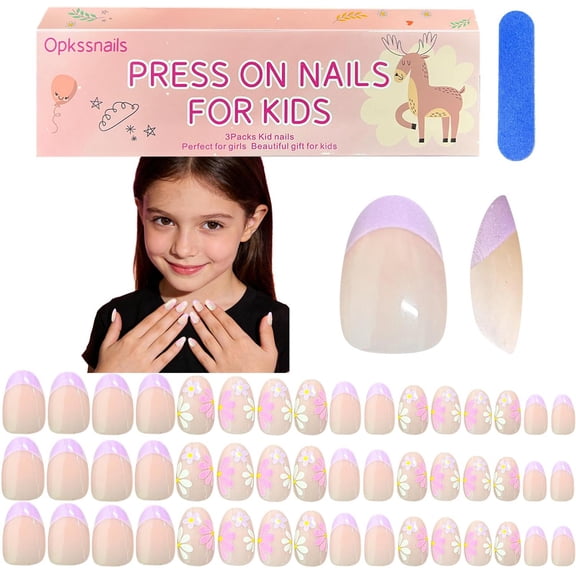 Uñas Postizas OPkssnails Flor Niñas 8-12 Años