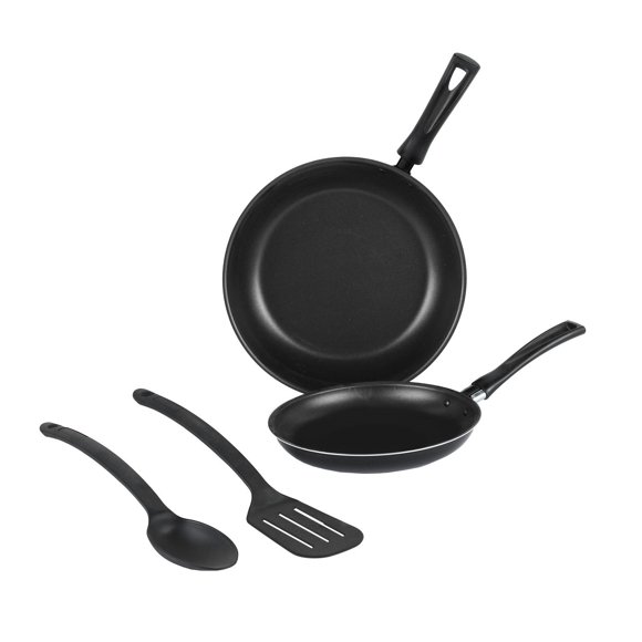 Juego de Sartenes Deleite Gran Torino Antiadherente más Utensilios 4 Piezas Negro