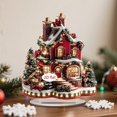 thumbnail image 1 of CaiYueKe Christmas House 2D Flat Ornament Set Shatterproof Hanging Decor Holiday Display Accent Festive Home Decoration Christmas Tree Ornament Gift Set for Family Friends Seasonal Party Supplies, 1 of 3