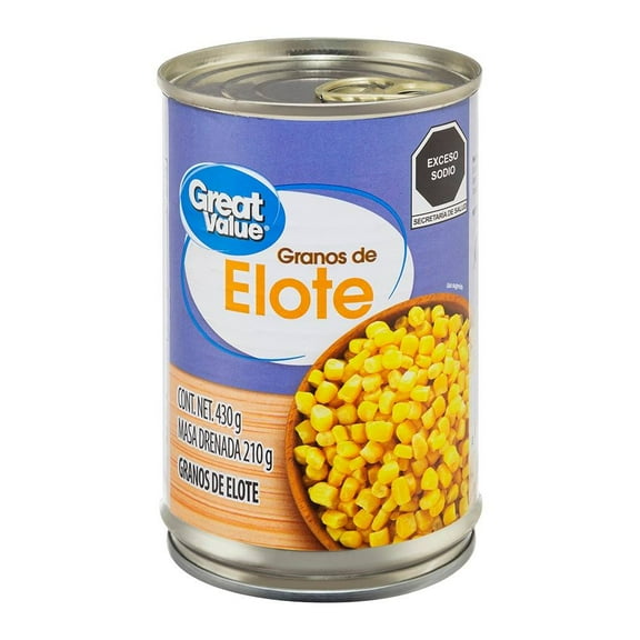 Granos de elote Great Value en lata 430 g