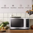thumbnail image 4 of BLACK+DECKER EM036AB14 Horno digital de microondas con puerta giratoria con botón pulsador, cerradura de seguridad para niños, acero inoxidable, 1.4 pies cúbicos, 4 of 5