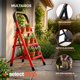 thumbnail image 5 of Escalera De Tijera Escalera Tubular Escalera Plegable Hecha de Acero Inoxidable Escalones Y Patas Antideslizantes Altura (Rojo), 5 of 7