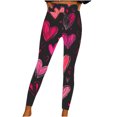 thumbnail image 4 of TaTaai Valentine's Day Heart Print Elastic Breathable Women High Waisted Tight Yoga Leggings Non-see-through Gym Workout Activewear Casual Daily Full Length Pants Gift, 4 of 8