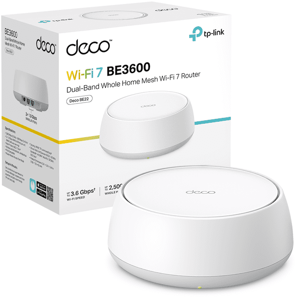 TP-Link Deco BE22 Router Mesh WiFi 7 BE3600 Doble Banda Con HomeShield y Cobertura Inteligente para Hogar