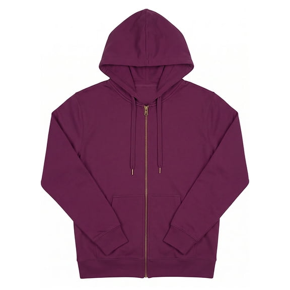 Sudadera Fruit of the Loom para Mujer Full Zip, Vino,Talla CH