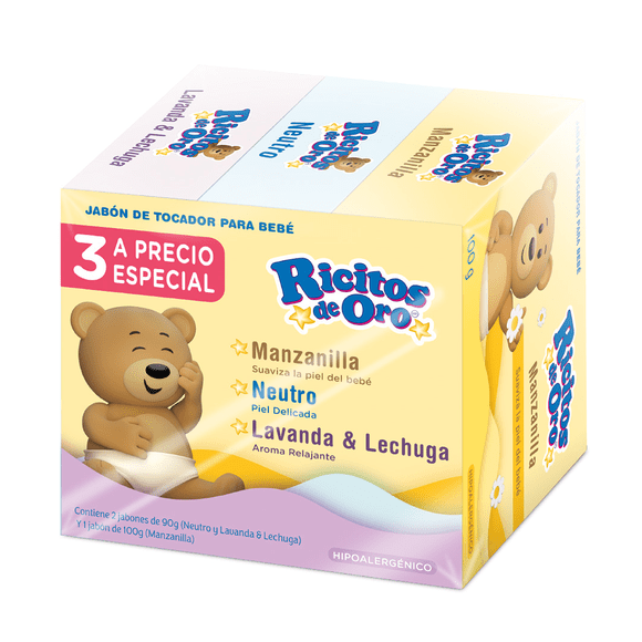 Jabón de tocador Ricitos de Oro 3 pzas