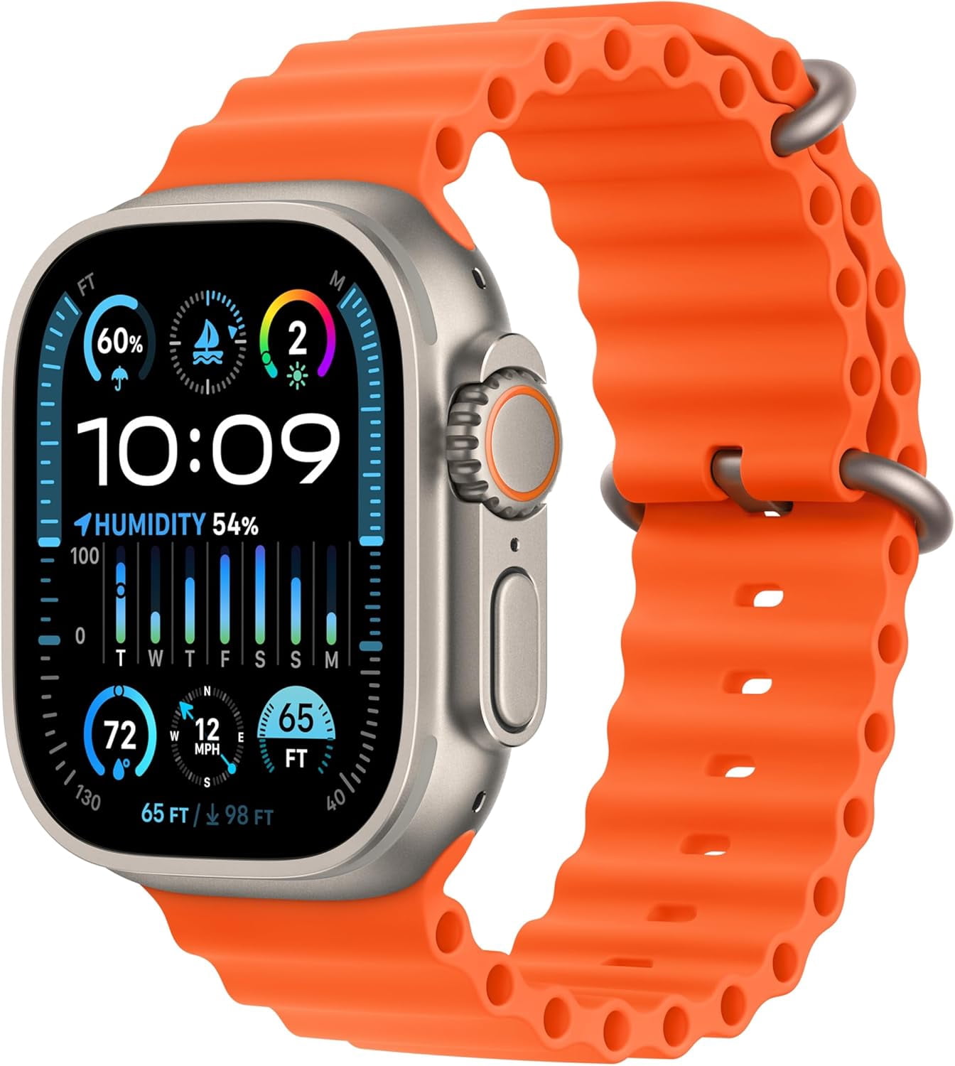 Apple Watch Ultra 2 GPS + Cellular 49mm Titanio Correa Ocean Naranja Reacondicionado