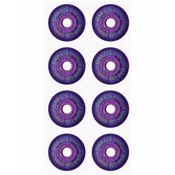 Kit De 8 Llantas Led Moradas De 80mm Para Patines