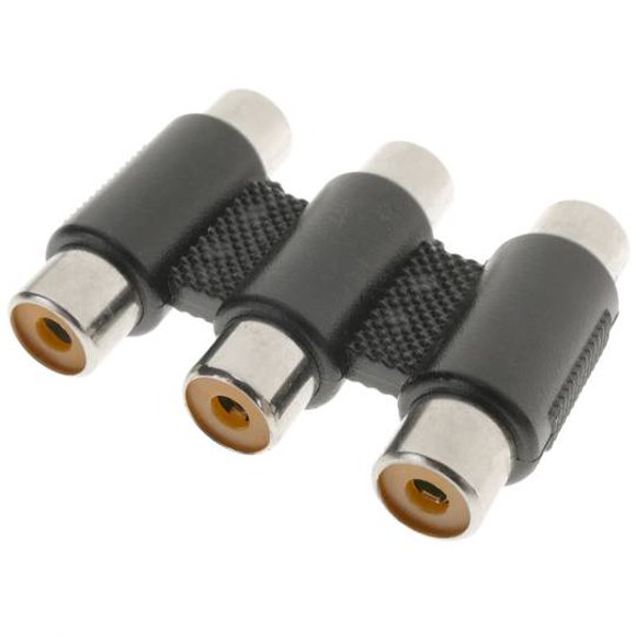 Cople Acoplador Unión de Audio y Video 3 vías RCA