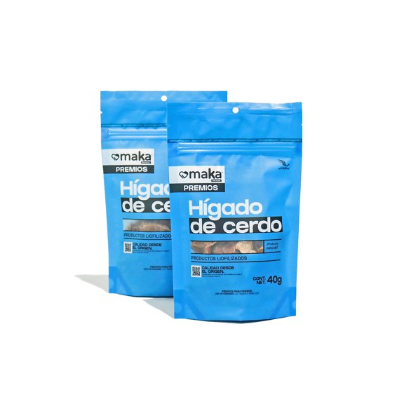 Alimento para Perros y Gatos Maka Premios 2pack Hígado Cerdo Liofilizado 80gr