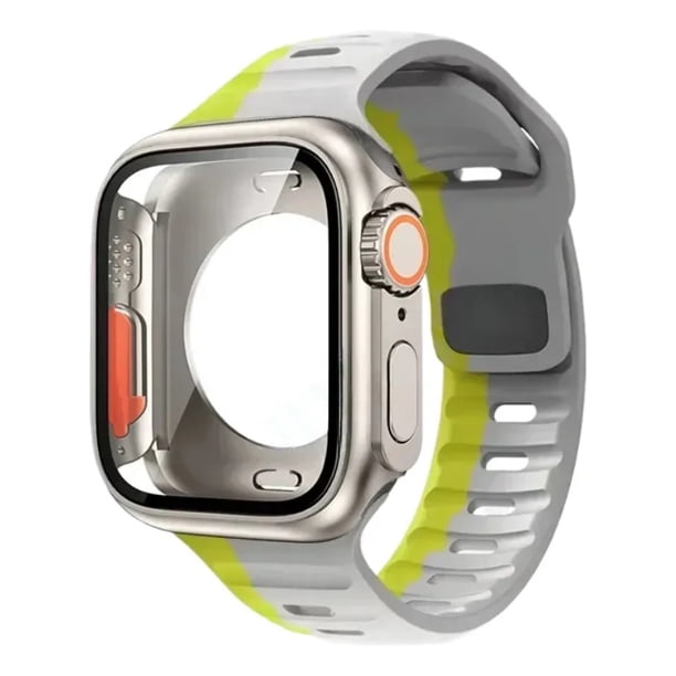 Correa de Silicona Deportiva con Case 360 de Vidrio Templado para Apple Watch