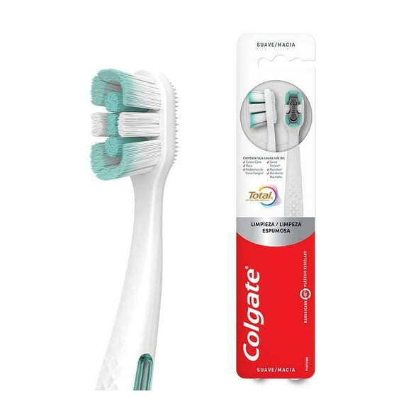 Cepillo Dental Colgate Total Limpieza Espumosa 2 Pzas