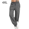 thumbnail image 1 of Pantalones Pantalones deportivos sueltos Pantalones de chándal casuales de pierna recta para mujer, Gris oscuro, 4XL, 1 of 7
