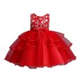 thumbnail image 1 of Vestido Para Niñas, Ropa Para Niñas Pequeñas, Vestido De Princesa Sin Mangas De Encaje Para Niños Pequeños, Vestido De Fiesta De Tul, Ropa De Cosplay Roja Odeerbi LM103-1275, 1 of 9