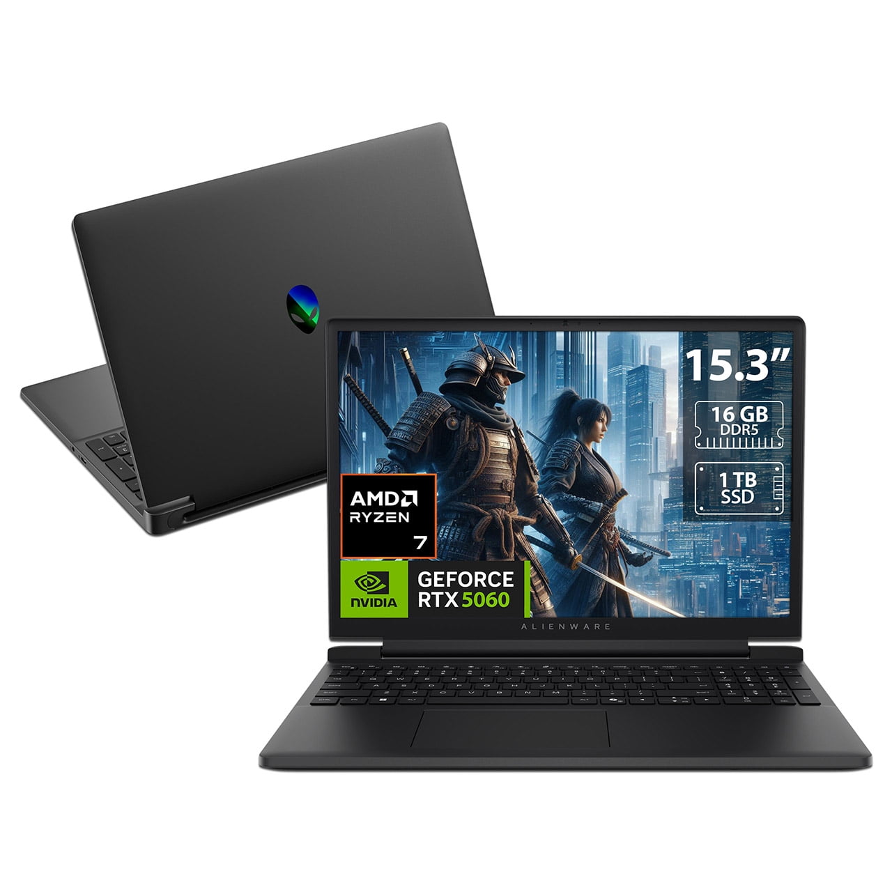 Laptop Gamer Alienware LDA15265: Ryzen 7 260 (hasta 5.1 GHz), RAM 16GB DDR5, SSD de 1TB, Pantalla de 15.3" LED WUXGA (1920 x 1200), NVIDIA GeForce RTX 5060, S.O. Windows 11 Home