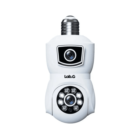 Cámara De Seguridad Wifi 360°visión Nocturna Doble Lente E27 Lab.G Blanco